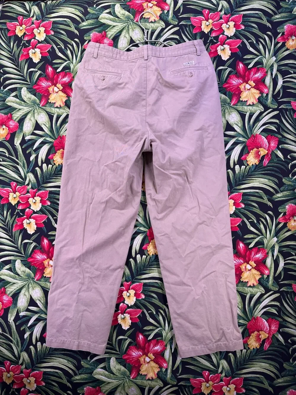 VTG Polo Ralph Lauren Brown Pleated Trousers Chinos Size 34